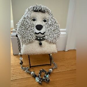 Mary Frances Fifi White Dog Purse